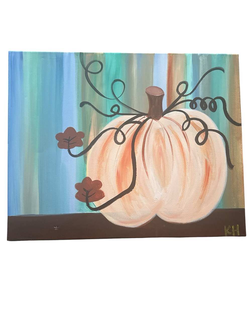 Hand-Painted Canvas Fall Artwork